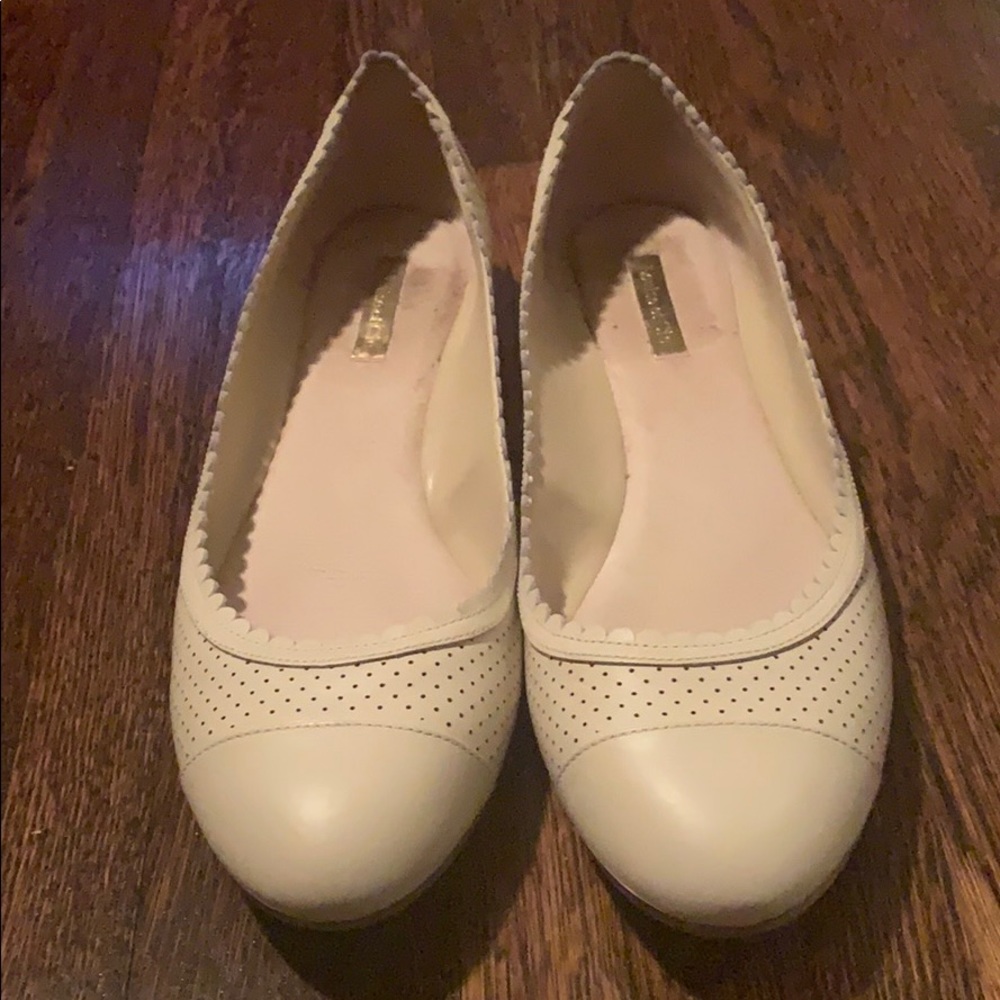 Leather detail flats